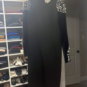 Miri black dress with pearls